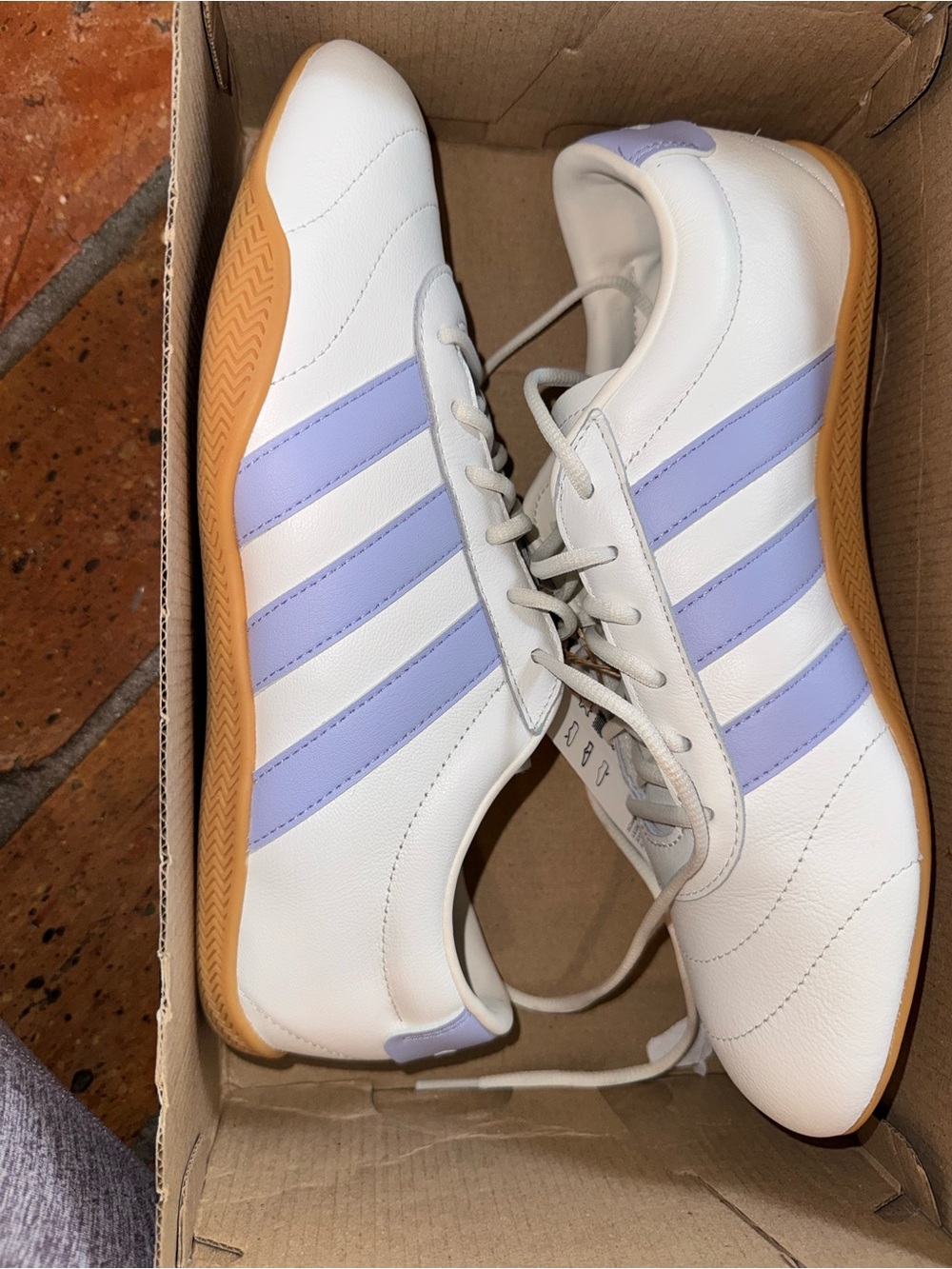 NIB Adidas Grand Court LO White Lavender Sneakers Women’s 9.5 Gum Sole - Picture 6 of 8